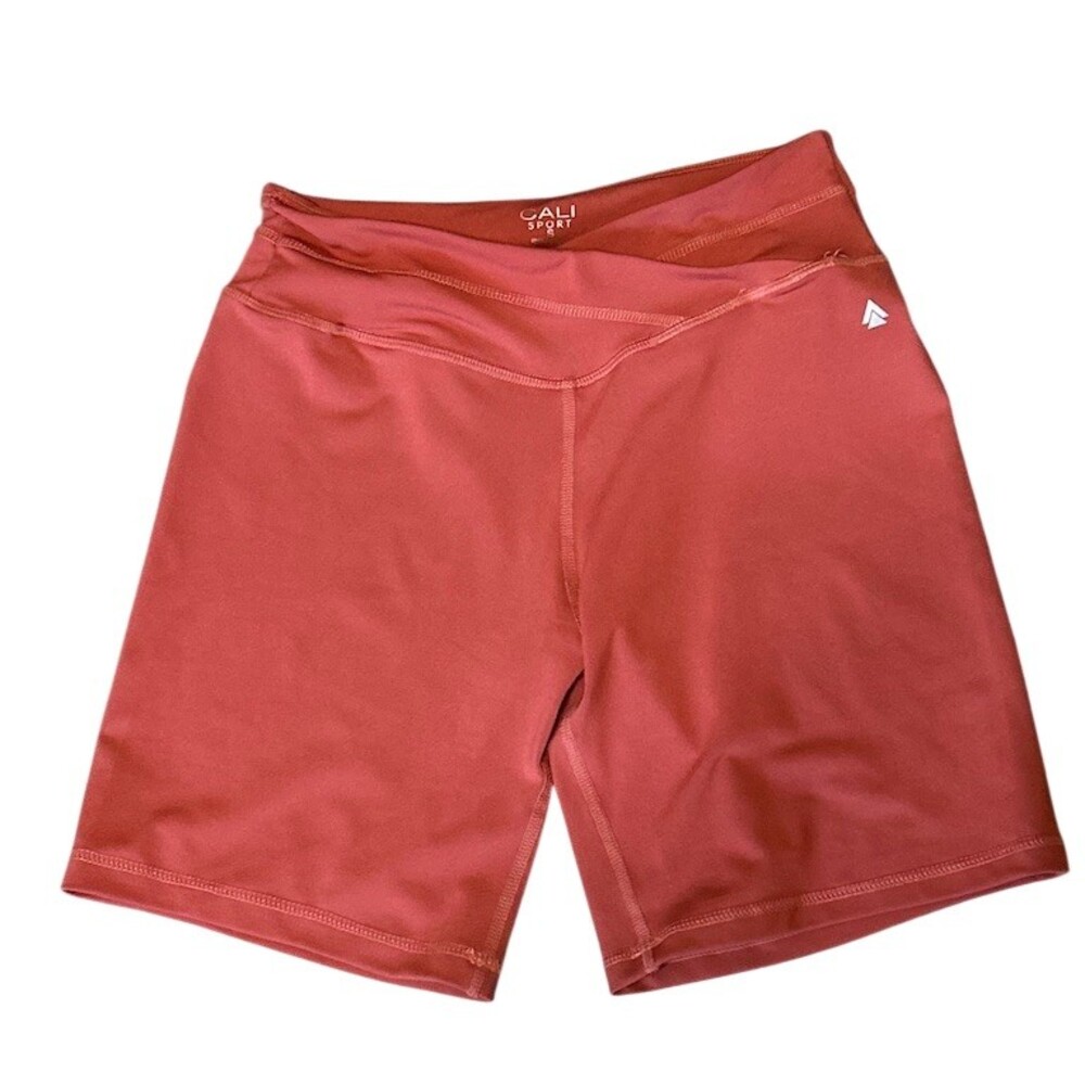 Cali Sport Women's High Rise Biker Shorts Orange Size S Stretch Athleisure